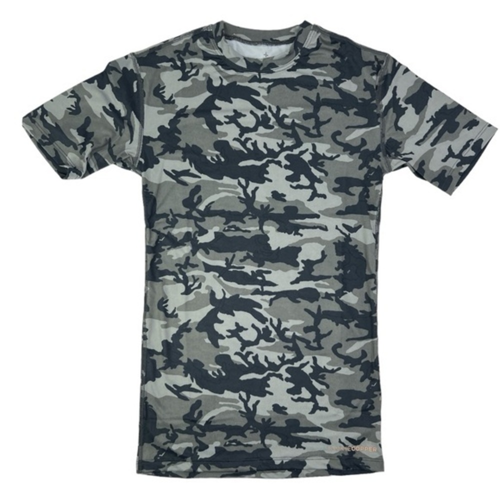TOMMIE  COPPER NWT GREY CAMO MEN’S SHORT SLEEVE CREW SHIRT SZ S